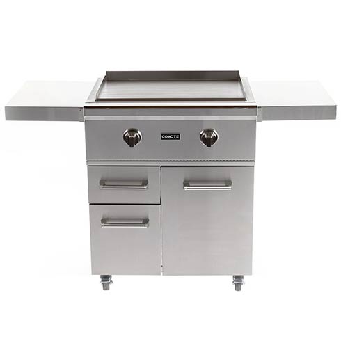 Coyote Flat Top Gas Griddle on freestanding cart
