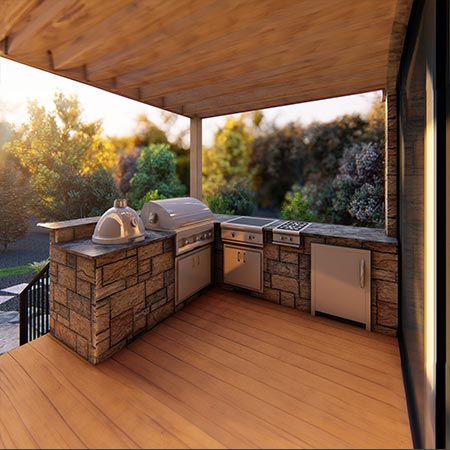 Example of an outdoor kitchen island