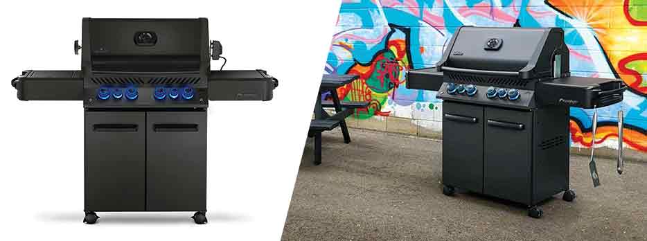 Napoleon Phantom Series Grills Header side by side with a hero image and lifestyle image