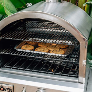 Outdoor Gas Oven lifestyle with baking cookies